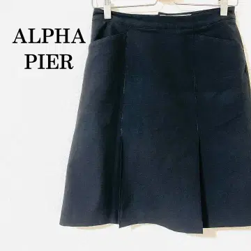 ALPHA PIER 알파 피어 무릎 기장 스커트 블랙 블랙 사이즈 9