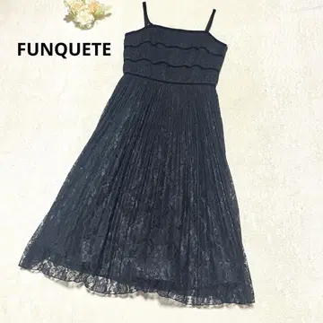 FUNQUETH 도쿄 소와르 원피스 레이스 플리츠