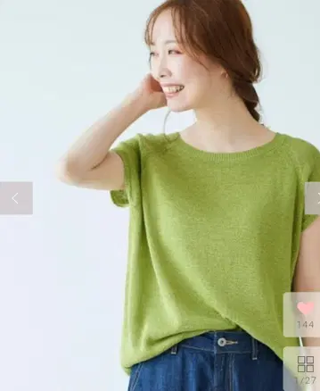 le. coeur blanc 2WAY 테이프 얀 프렌치 슬리브 니트