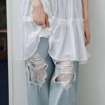 Kastane 카스타네 레이스 데님 팬츠 사이즈 1