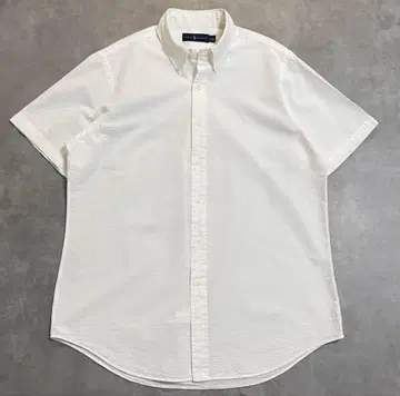 Ralph Lauren 화이트 시어서커 반팔 셔츠
