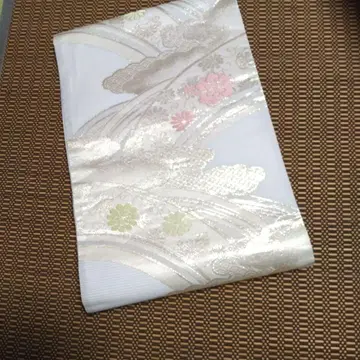 후쿠로 오비 꽃무늬 구름 패턴