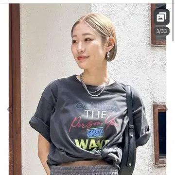 티셔츠 컬러 로고 루즈 티 ungrid