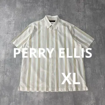 PERRY ELLIS 스트라이프 코튼 셔츠 박스 실루엣 XL