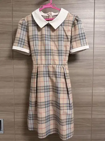 에블린 아가씨 체크 카라 부착 원피스 evelyn 에블린