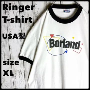 트림 티셔츠 링거 티 USA제 90년대 빈티지 구제 의류 XL