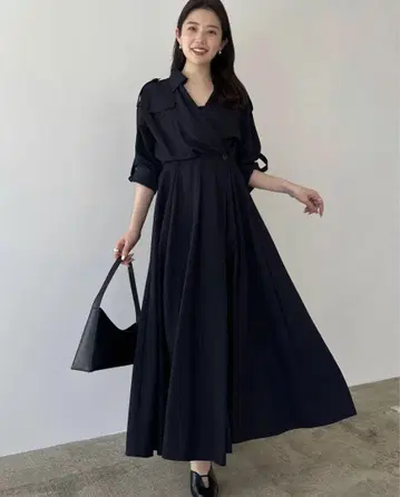 anuans 트렌치 디테일 원피스 S