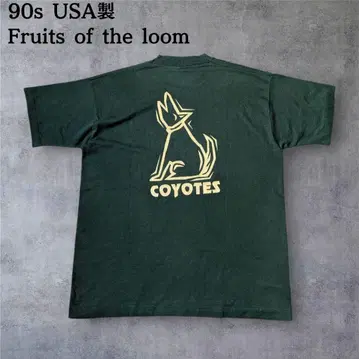 90s COYOTES 티셔츠 다크 그린