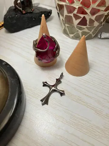 각인 크로스 실버 펜던트