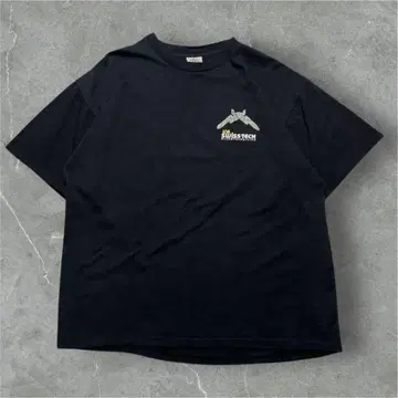 90s 스위스 테크 USA제 빈티지 티셔츠 XL 블랙 기업계 6320