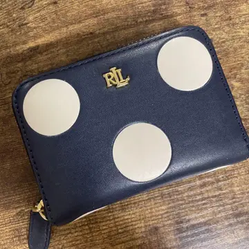Lauren Ralph Lauren 네이비와 화이트 도트 접이식 지갑