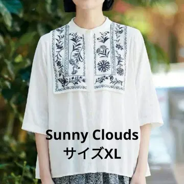 써니클라우드 나비가 들른 자수 블라우스 린넨 혼방 펠리시모 LL