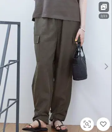 23구 'SLOW/일부 매장 한정판' 브라이트 빈티지 크로스 카고 팬츠