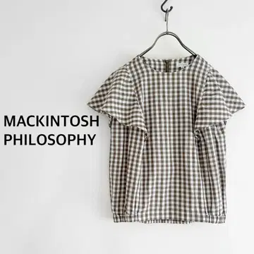MACKINTOSH PHILOSOPHY 깅엄 체크 블라우스 면 린넨