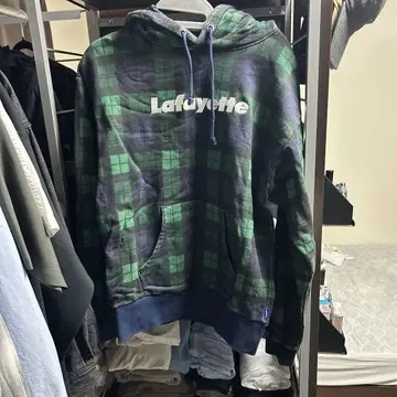 Lafayette 체크 무늬 후드 부착 후드티