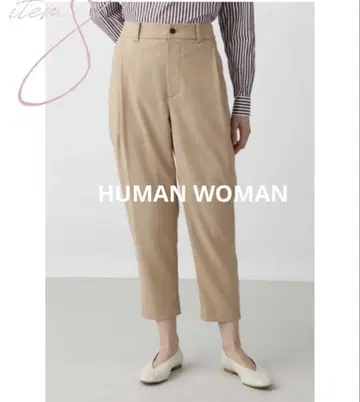 휴먼 우먼 베이지 테이퍼드 팬츠 고급 소재 예쁜 실루엣