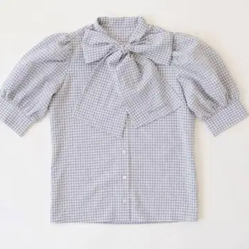 gingham 체크 리본 블라우스 자신을 위한 특별한 선물