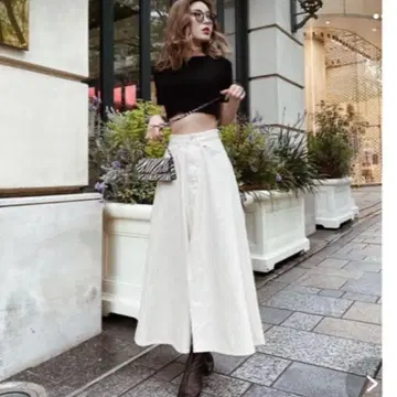 완판템 darich 데님 스커트 아이보리