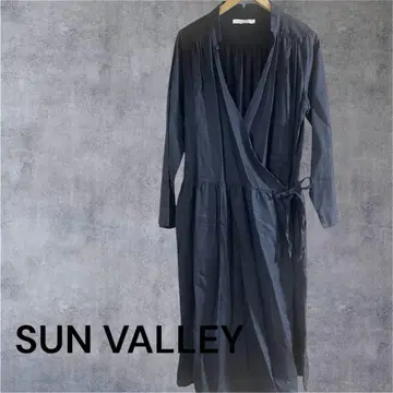 SUN VALLEY 긴팔 원피스 카슈쿨 원피스 겉옷 린넨 블랙