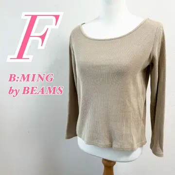 B:MING by BEAMS 베이지 보트넥 니트 스웨터  예쁜