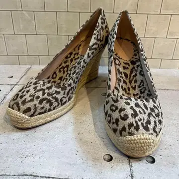제이크루 J.CREW 레오파드 무늬 웨지솔 28cm 에스파드리유