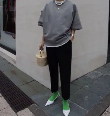 machatt 하프 슬리브 맨투맨 풀오버 그레이 마챠트