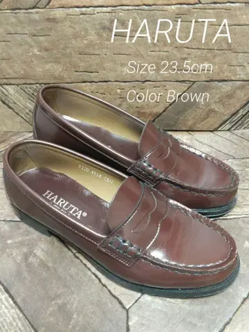 HARUTA 4514 EE 로퍼 천연 가죽 브라운 23.5cm 일본제