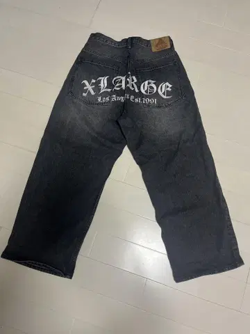 XLARGE 와이드 레그 데님 다크 그레이