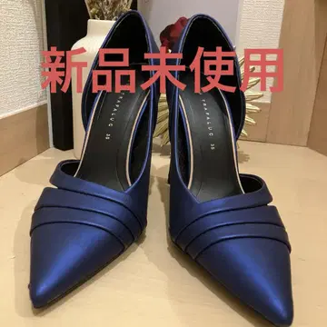파랑 새틴풍 스틸레토 하이힐