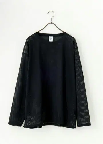 South2West8 메쉬 긴팔 티셔츠 블랙 롱 슬리브