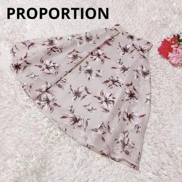 PROPORTION 롱 플레어 스커트 핑크 꽃무늬 S