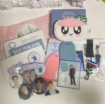 SEVENTEEN 버논 굿즈 묶음 판매 와펜 캔 배치 모자 꽁지