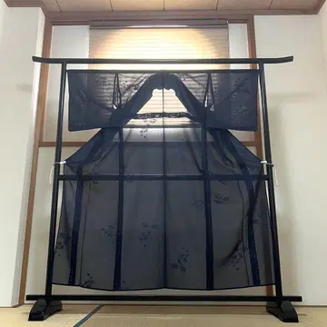 여름 기모노 코몬 사 이중 비단 잎 무늬 인도 남색 PK-1183