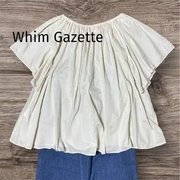 Whim Gazette 윔 가젯 코튼 개더 플레어 슬리브 블라우스