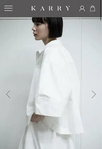 신상 신상품 KARRY 칼리 커브 슬리브 셔츠