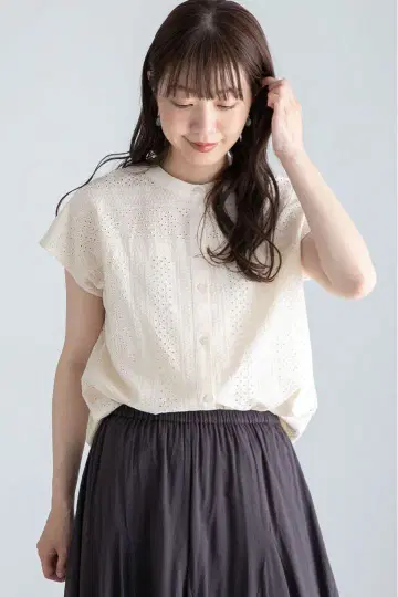 레이스 블라우스 화이트 써니 라벨