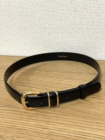 foufou 후후 그랜드 마더 벨트 가죽 블랙