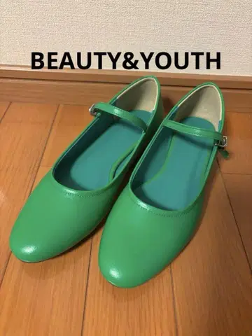 BEAUTY&YOUTH 인조 가죽 스트랩 발레 슈즈