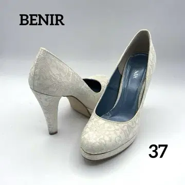 BENIR 웨딩 신발 펌프스 힐 레이스 화이트 37