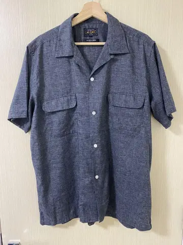 BEAMS PLUS 폴리에스테르 린넨 샤브레 셔츠 XL