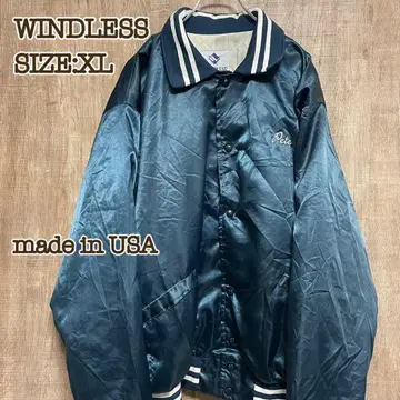 WINDLESS 나일론 바시티 자켓 백 프린트 네이비 USA제 XL