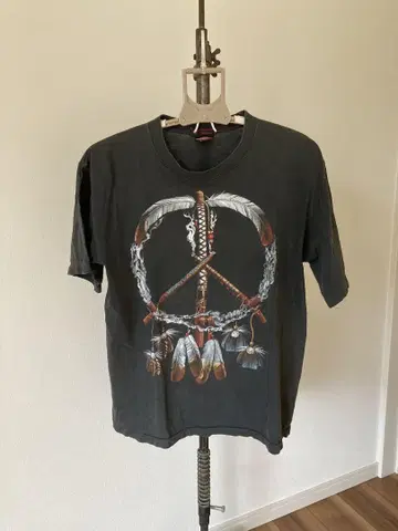 ROCK EAGLE 아메리카 원주민 티셔츠 블랙