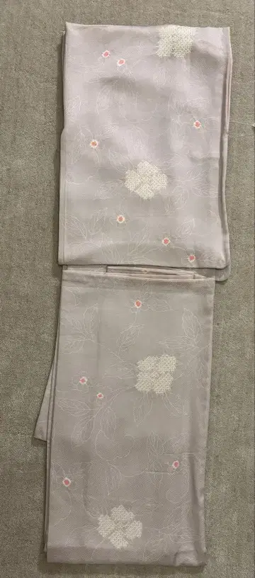 연보라색 순수 실크 짜기 코몬 기모노 이중 기모노