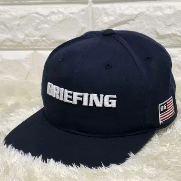 BRIEFING 캡 골프 로고 자수 국기 네이비 FR 세탁 가능