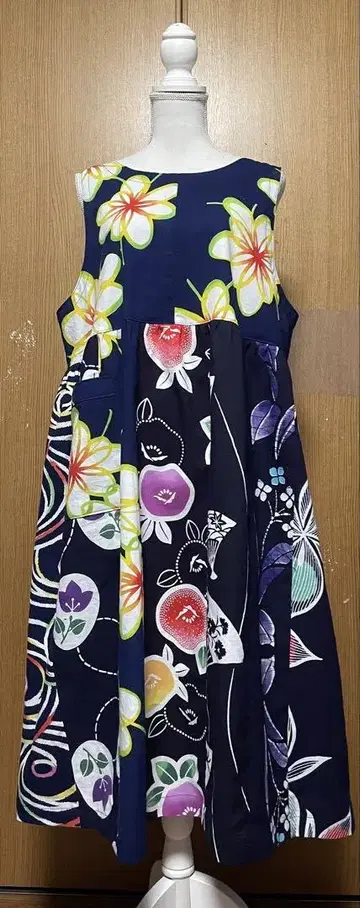유카타 리메이크 목화 패치워크 슬리브리스 원피스