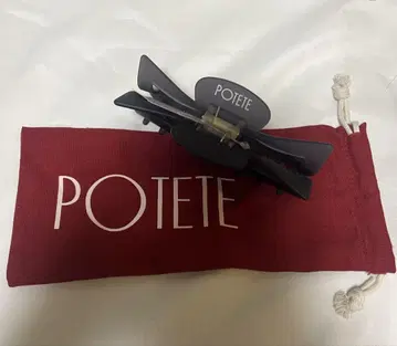 potete 포테테 리본 헤어 클립 매트 블랙