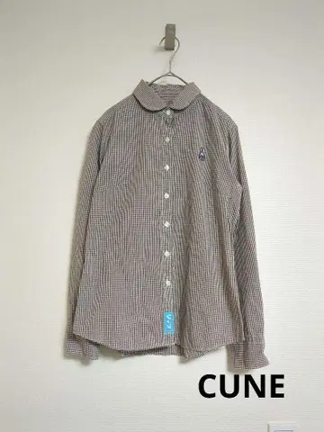 CUNE 깅엄 체크 토끼 긴팔 셔츠