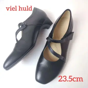 viel huld 펌프스 23.5cm 크로스 스트랩 블랙