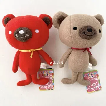 시나다 컬러풀 베어 M 사이즈 봉제 인형 2개 곰 SHINADA