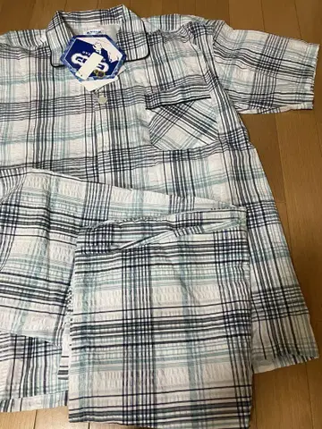 새상품 남성용 L 반팔 파자마 룸웨어 셋업 히야론